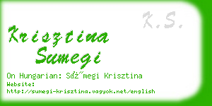 krisztina sumegi business card